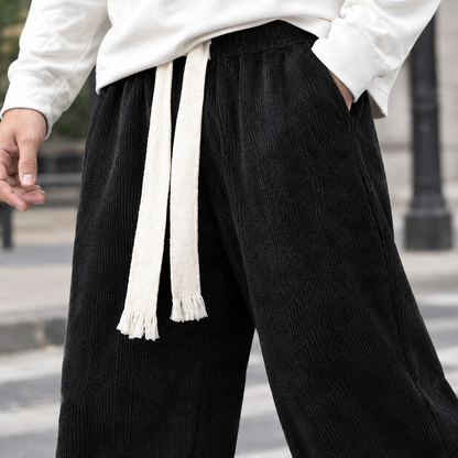 Benson | Men's Corduroy Baggy Wide Leg Drawstring Casual Pants