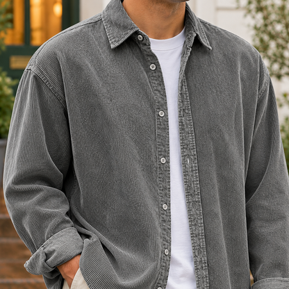 Bruno | Men's Relaxed Fit Long Sleeve Corduroy Button-Up Overshirt