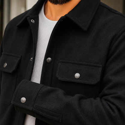 Cooper | Men's Casual Brushed Snap Front Shirt Jacket