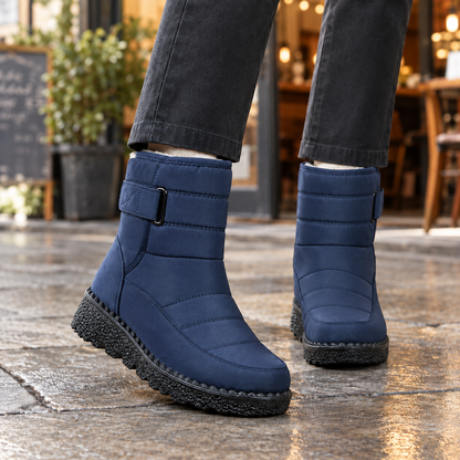 Greta | Women's Quilted Ankle Strap Wedge Waterproof Snow Boot