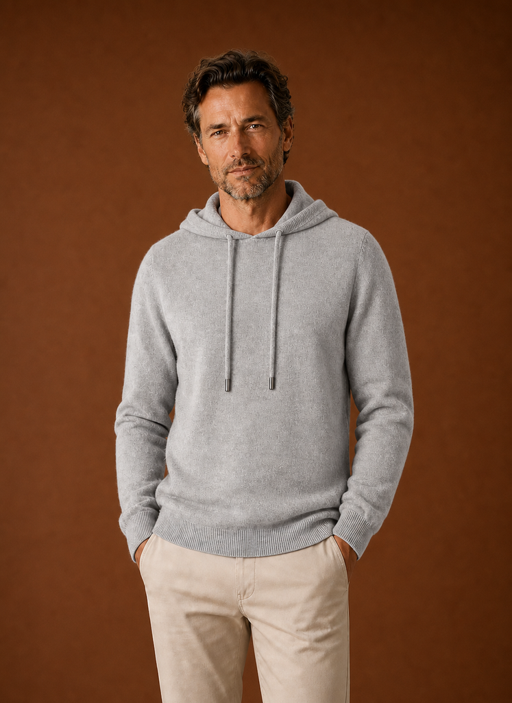 Everett | Men's Long Sleeve Hooded Knit Pullover Sweater