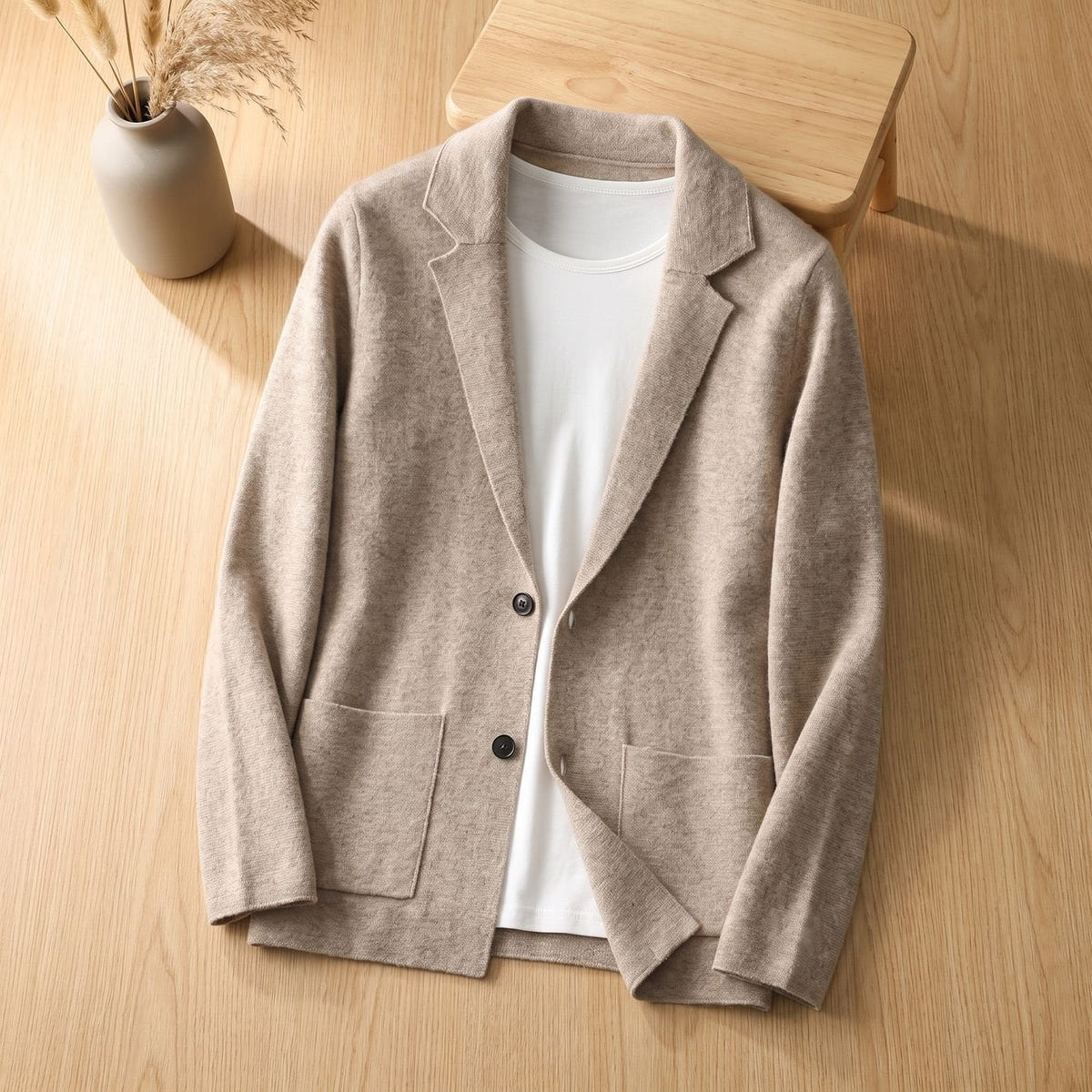 Donovan | Men's Blazer-Style Notched Lapel Knit Cardigan Sweater