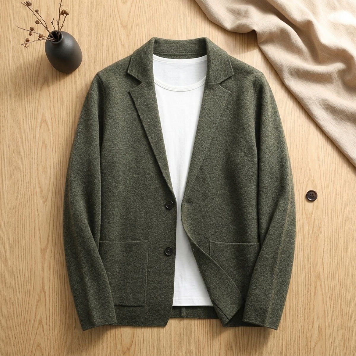 Donovan | Men's Blazer-Style Notched Lapel Knit Cardigan Sweater