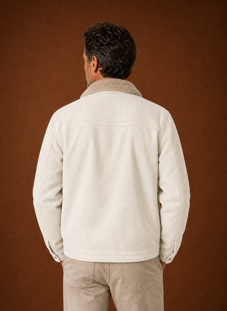 Thorne | Men's Sherpa Collar Snap Front Corduroy Fall Jacket