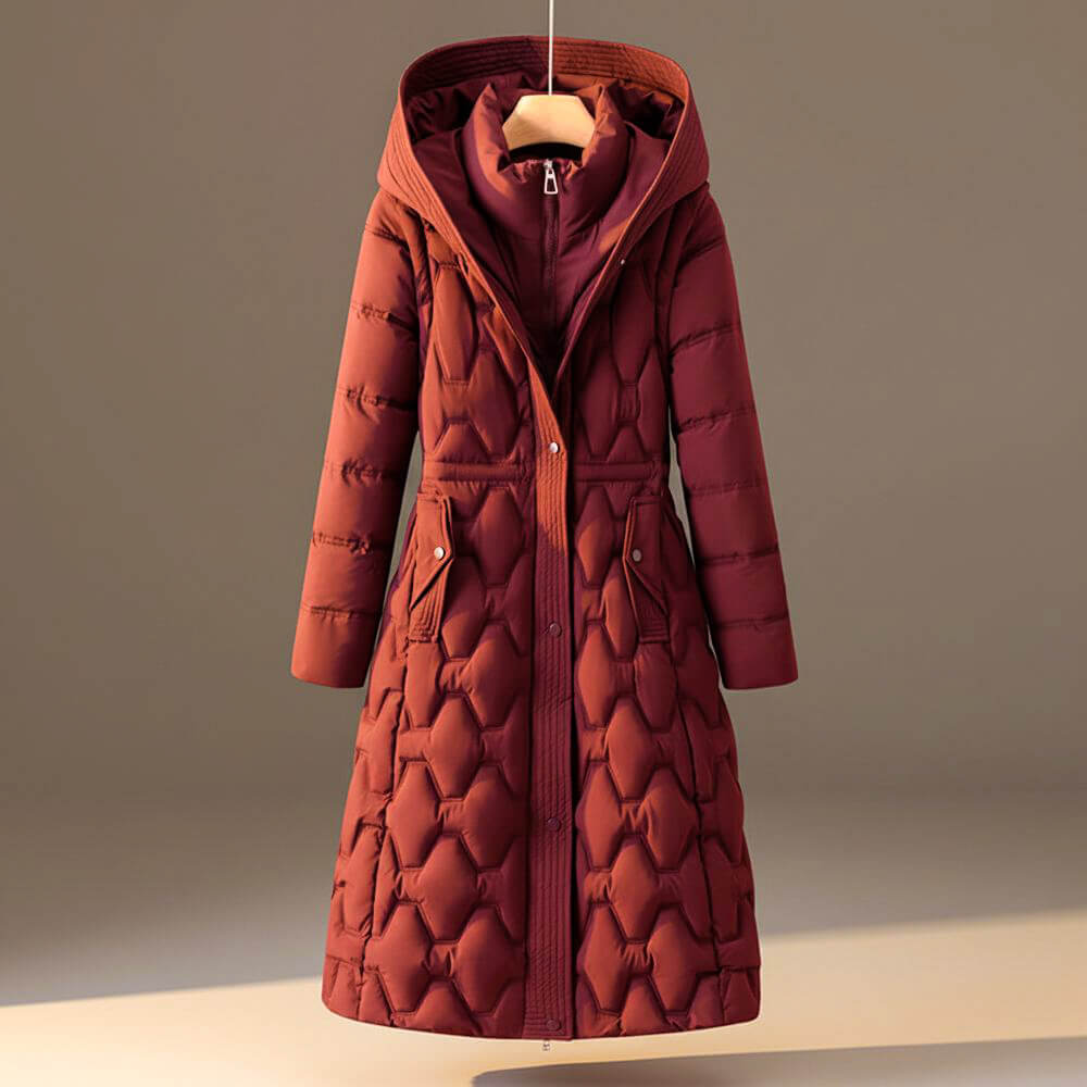Mirabel | Women's Longline Puffer Hooded Cinched Waist Winter Coat