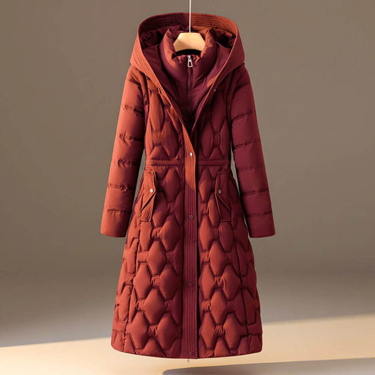 Mirabel | Women's Longline Puffer Hooded Cinched Waist Winter Coat