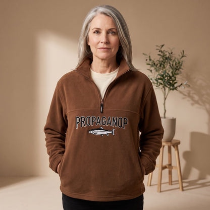 Gemma | Women's Relaxed Geometric Print Collared Half Zip Pullover Sweater