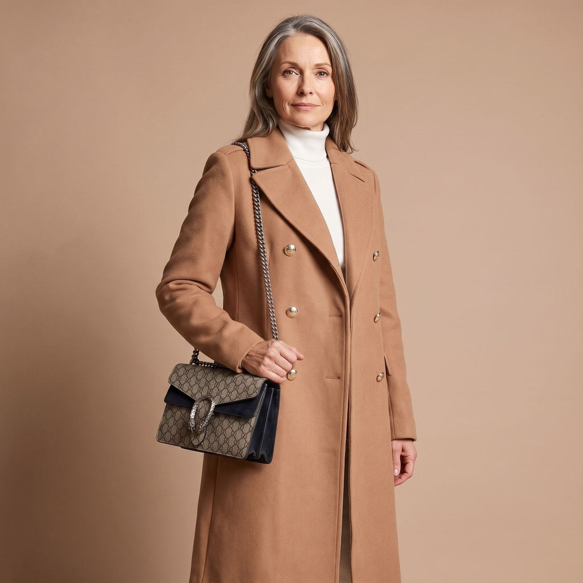 Crystal | Women's Double-Breasted Wool Blend Notch Lapel Winter Coat