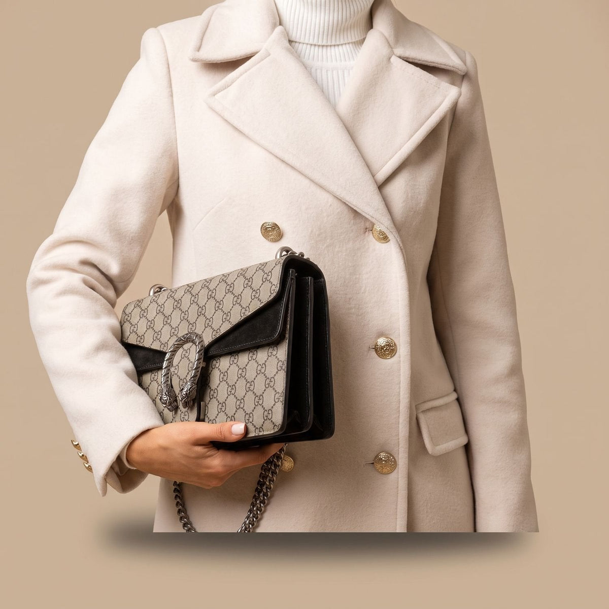 Crystal | Women's Double-Breasted Wool Blend Notch Lapel Winter Coat