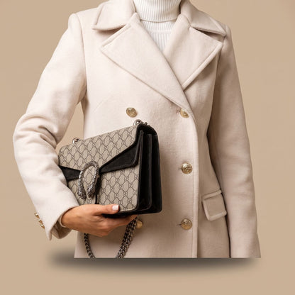 Crystal | Women's Double-Breasted Wool Blend Notch Lapel Winter Coat