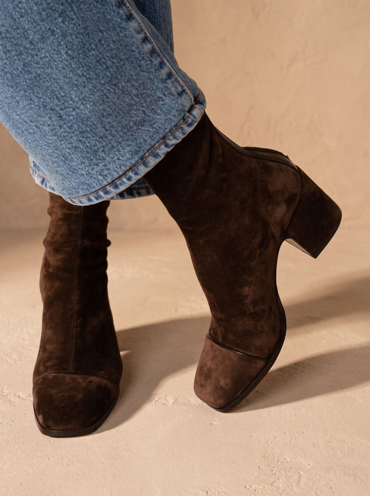 Amalia | Women's Winter Square Toe Block Heel Mid Calf Boot