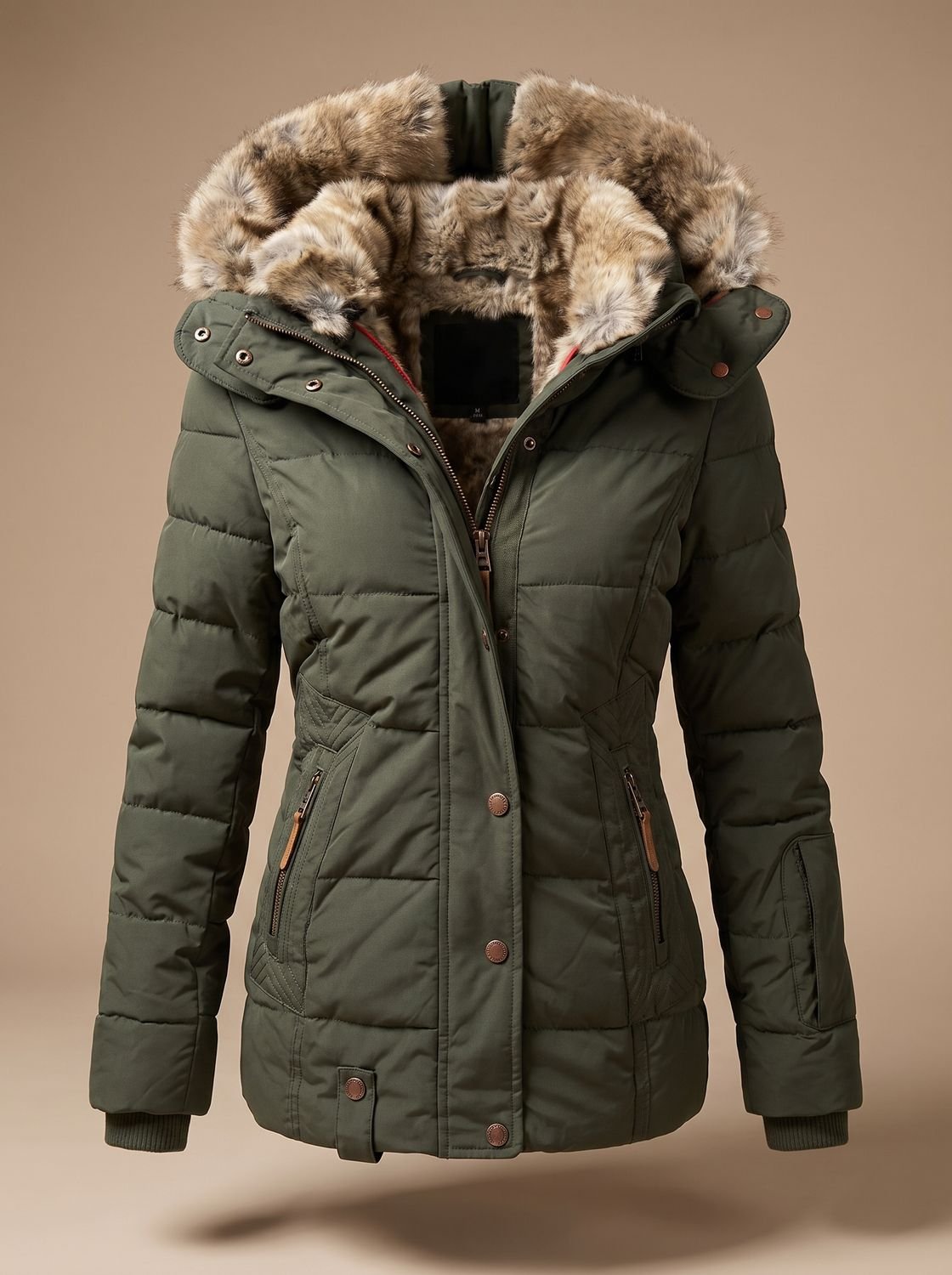 Ainsley | Women's Faux Fur Hood Plus Size Quilted Puffer Winter Coat