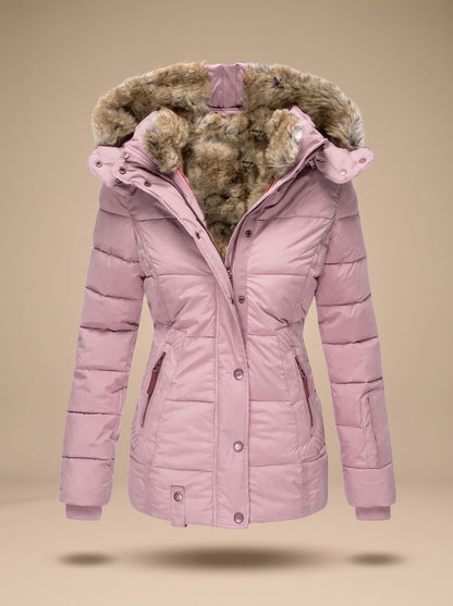 Ainsley | Women's Faux Fur Hood Plus Size Quilted Puffer Winter Coat