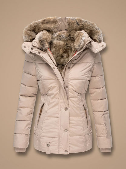 Ainsley | Women's Faux Fur Hood Plus Size Quilted Puffer Winter Coat