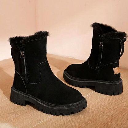 Fernande | Women's Faux Fur Suede-Look Lug Sole Winter High Ankle Boot