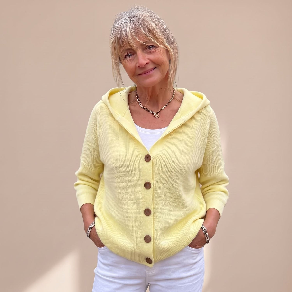 Denver | Women's Hooded Relaxed Fit Button Up Knit Cardigan Sweater