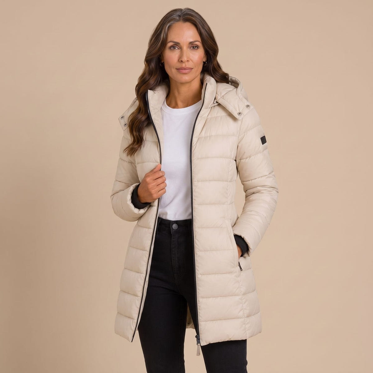 Claudia | Women's Hooded Winter Quilted Long Puffer Coat