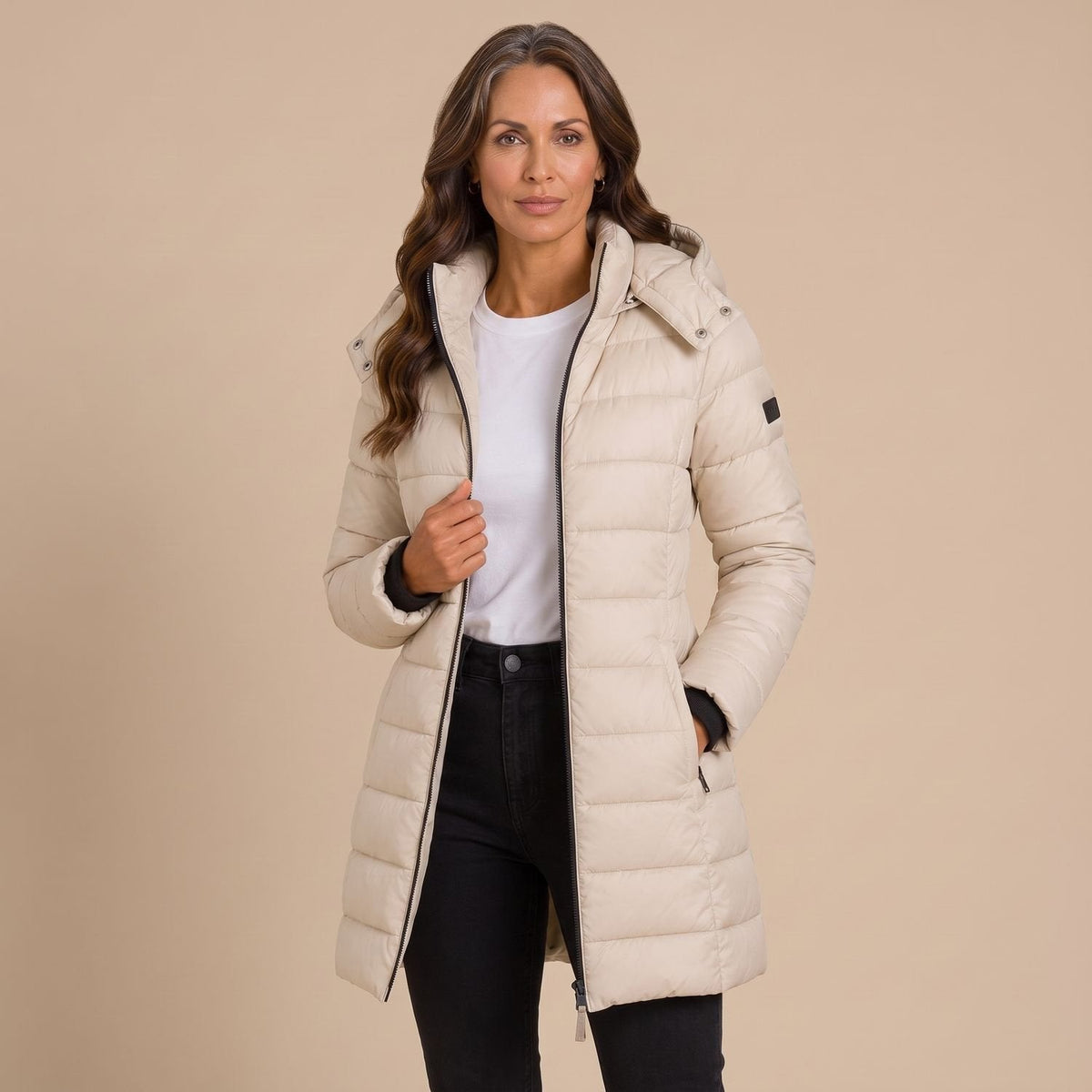 Claudia | Women's Hooded Winter Quilted Long Puffer Coat