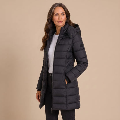 Claudia | Women's Hooded Winter Quilted Long Puffer Coat