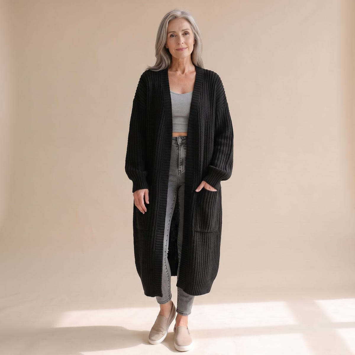 Dulcie | Women's Chunky Ribbed Knit Oversized Long Duster Cardigan