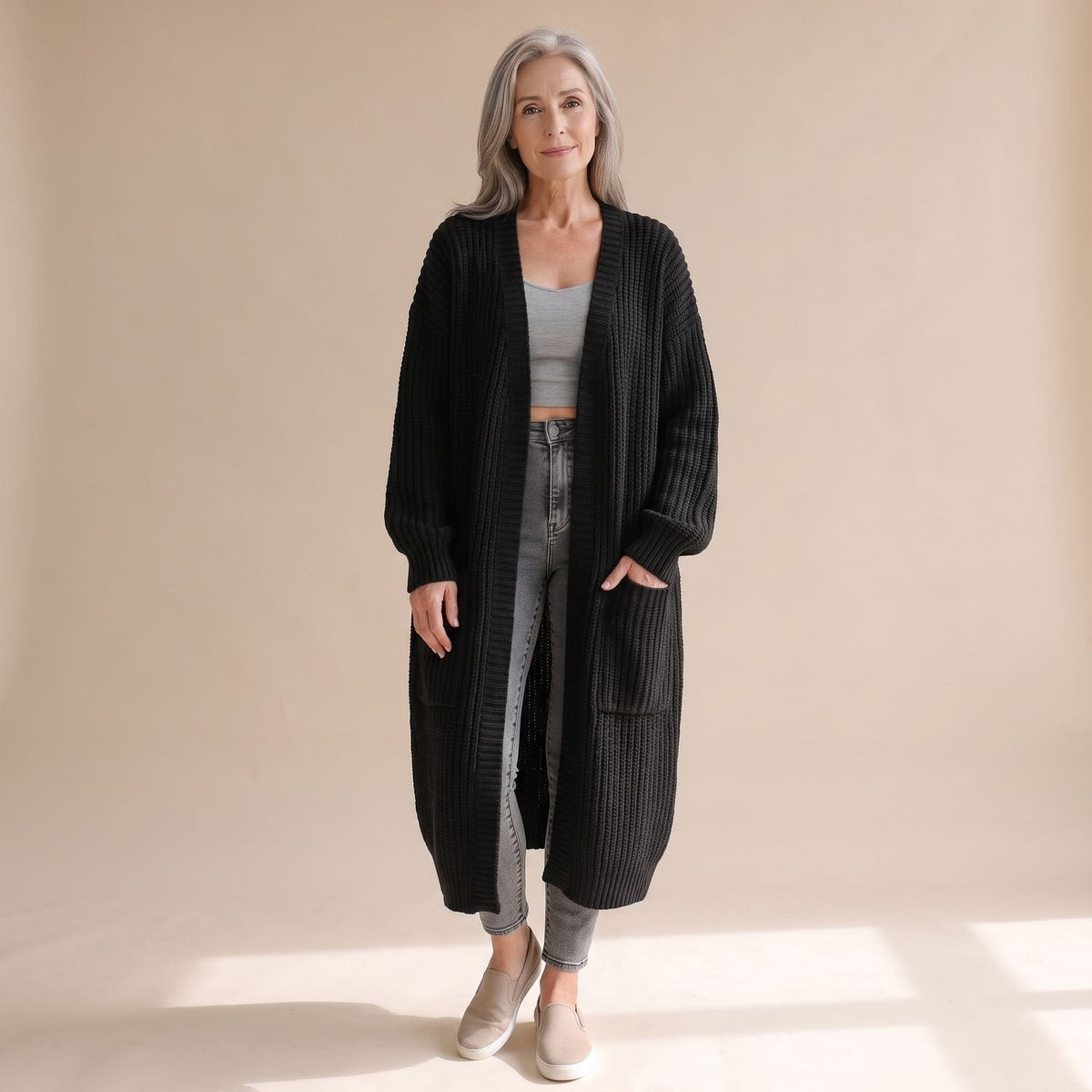 Dulcie | Women's Chunky Ribbed Knit Oversized Long Duster Cardigan