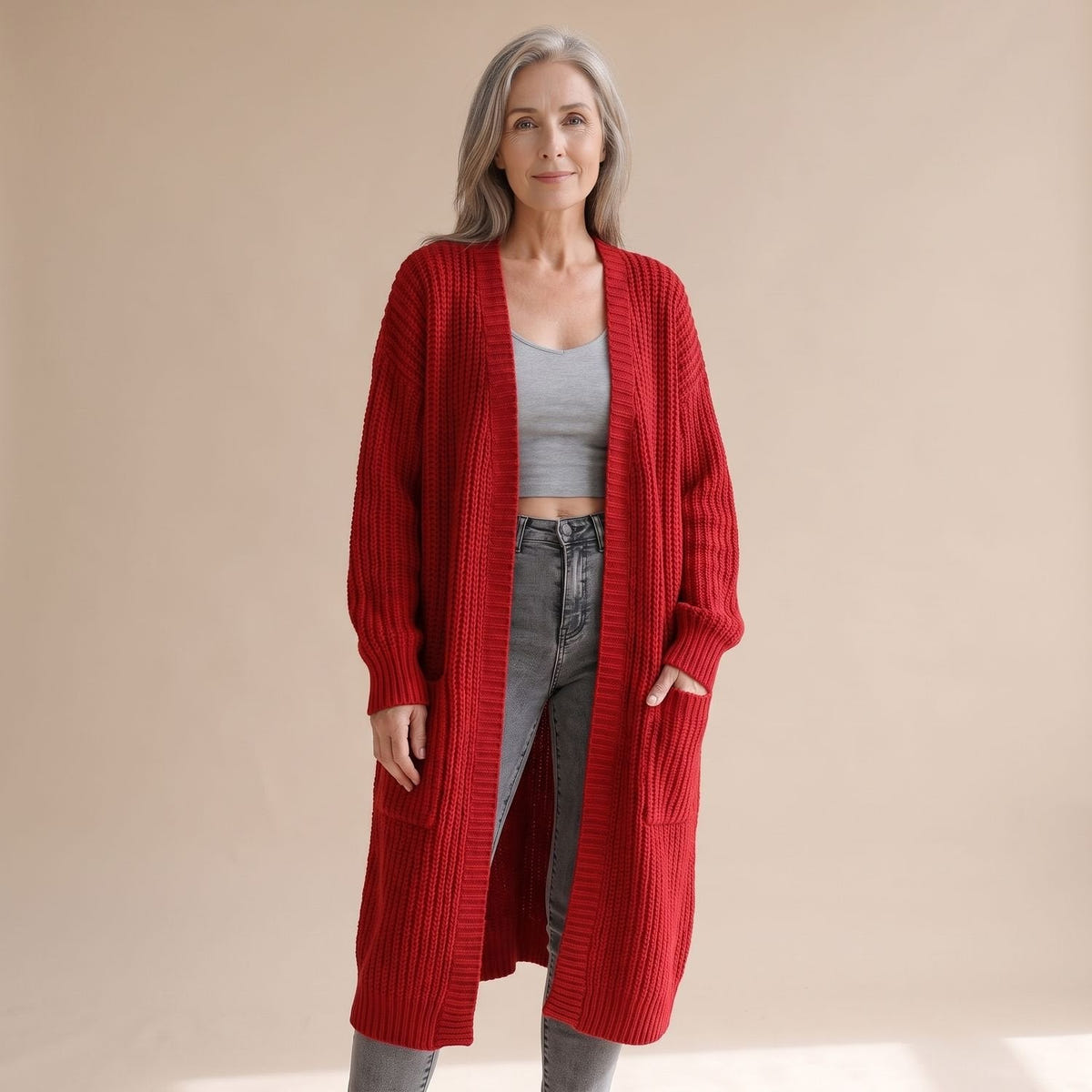 Dulcie | Women's Chunky Ribbed Knit Oversized Long Duster Cardigan