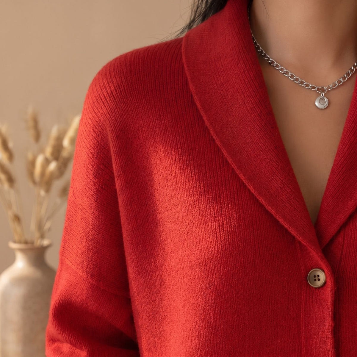 Delia | Women's Polo Collar Relaxed Knit Button Up Cardigan