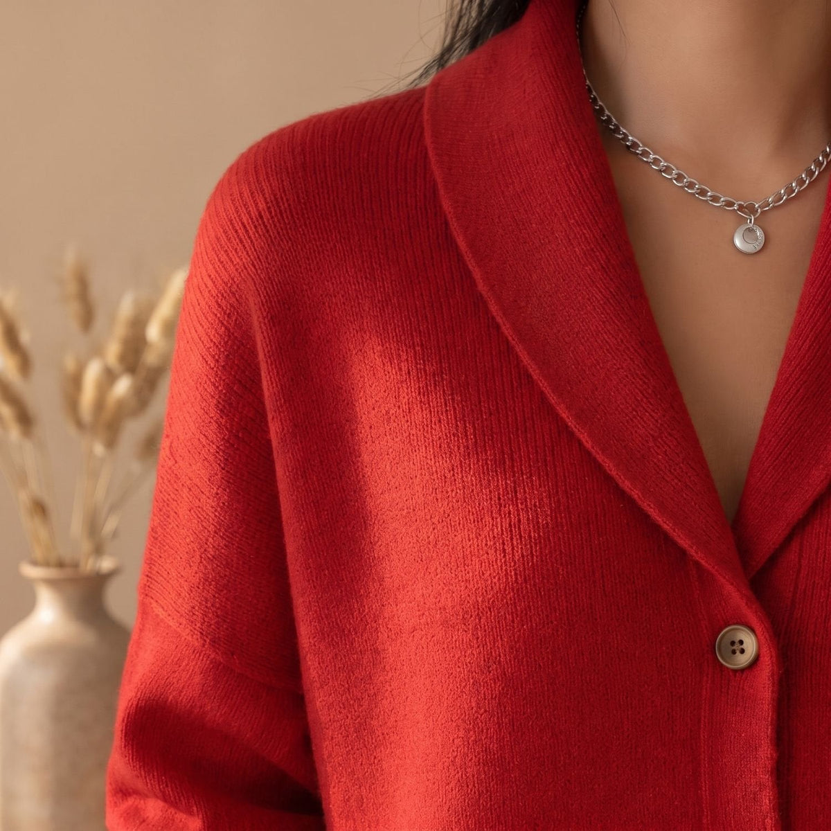 Delia | Women's Polo Collar Relaxed Knit Button Up Cardigan