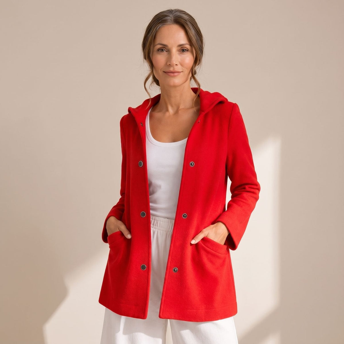 Diana | Women's Relaxed Hooded Button Up Cardigan Coat