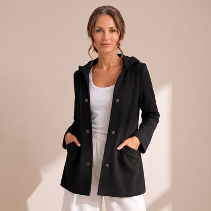 Diana | Women's Relaxed Hooded Button Up Cardigan Coat