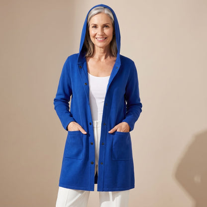 Diana | Women's Relaxed Hooded Button Up Cardigan Coat
