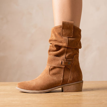 Eulalia | Women's Slouch Western Block Heel Ankle Boot