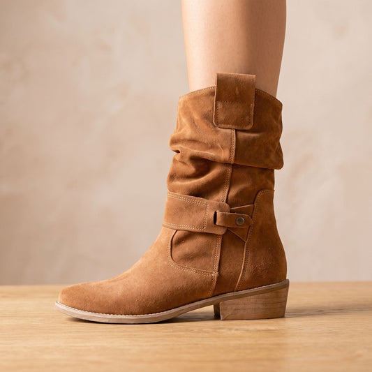 Eulalia | Women's Slouch Western Block Heel Ankle Boot
