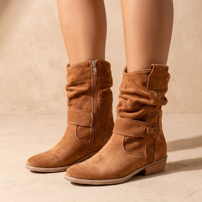 Eulalia | Women's Slouch Western Block Heel Ankle Boot
