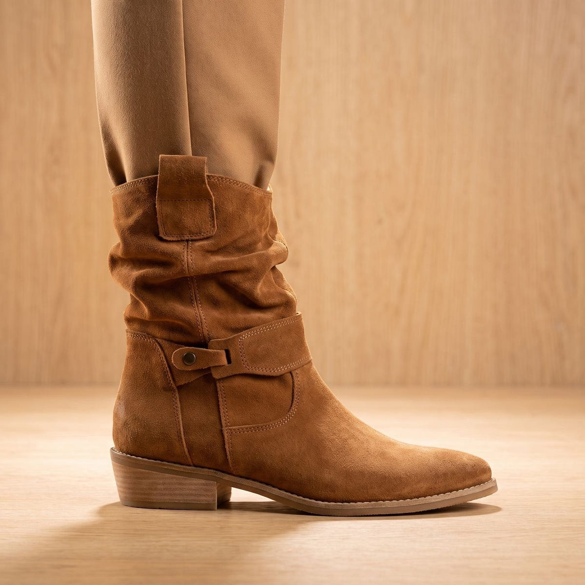Eulalia | Women's Slouch Western Block Heel Ankle Boot