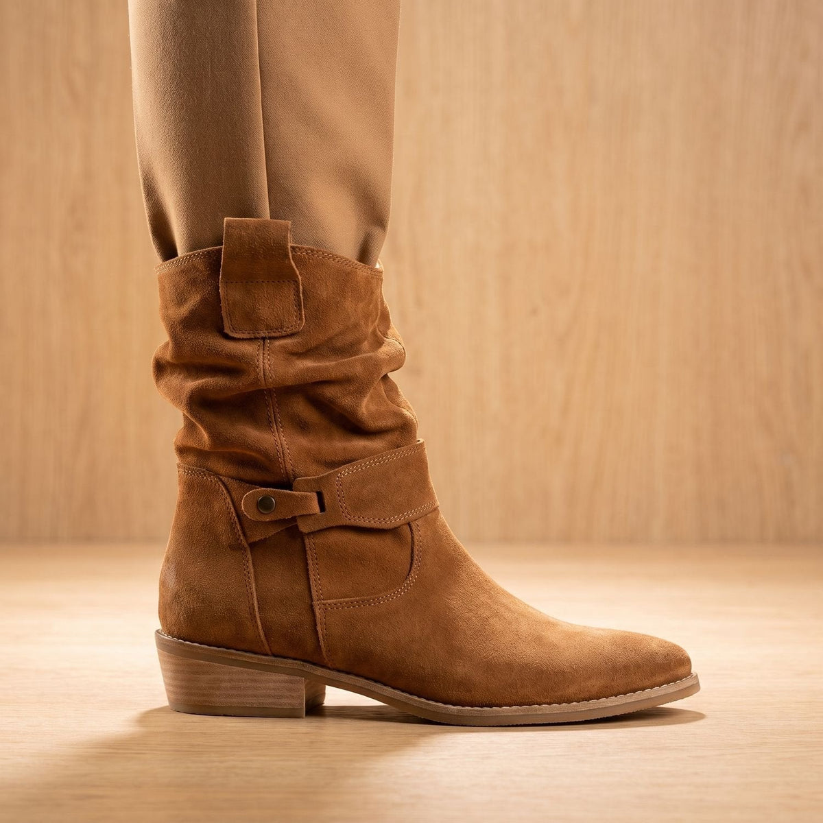Eulalia | Women's Slouch Western Block Heel Ankle Boot