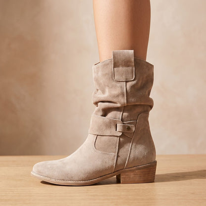 Eulalia | Women's Slouch Western Block Heel Ankle Boot