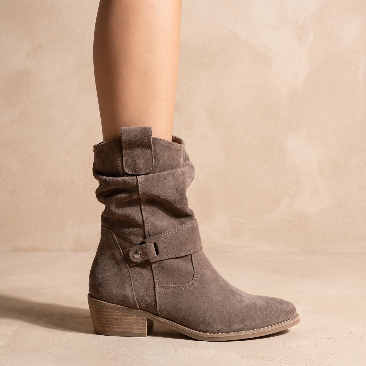 Eulalia | Women's Slouch Western Block Heel Ankle Boot