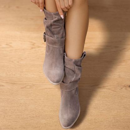 Eulalia | Women's Slouch Western Block Heel Ankle Boot