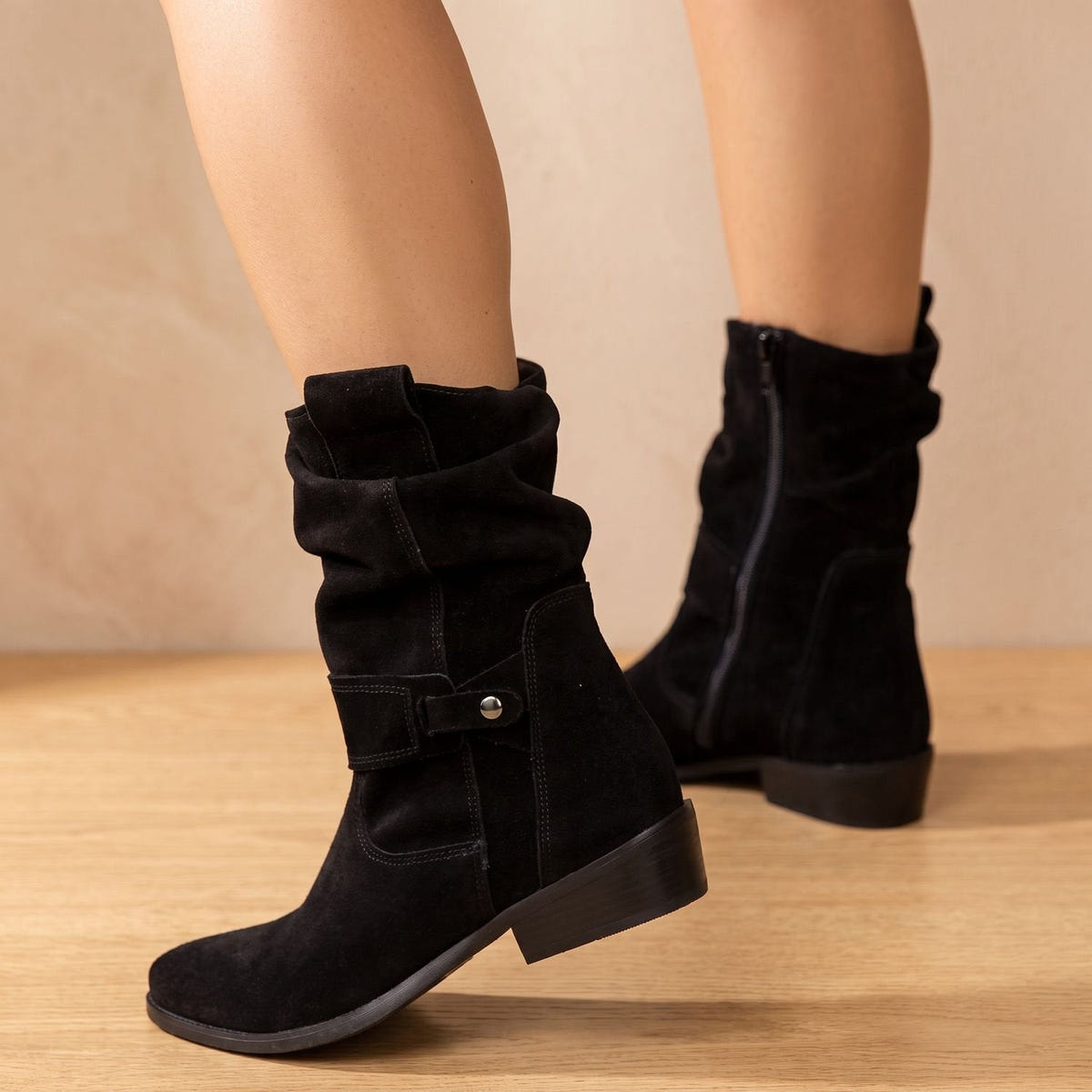 Eulalia | Women's Slouch Western Block Heel Ankle Boot