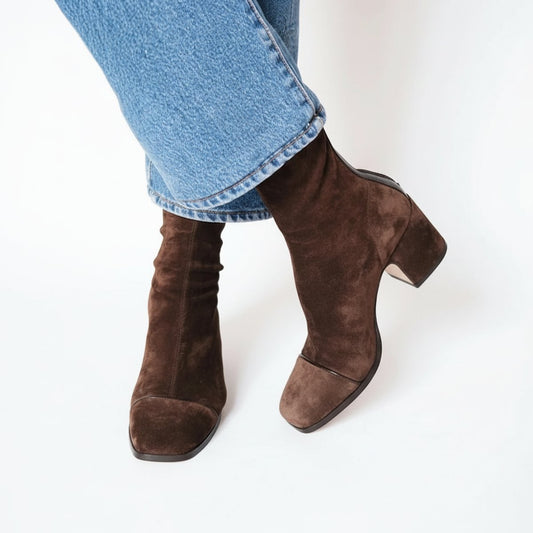 Alberta | Women's Fall Square Toe Low Block Heel Ankle Boot