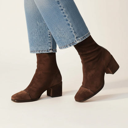 Alberta | Women's Fall Square Toe Low Block Heel Ankle Boot