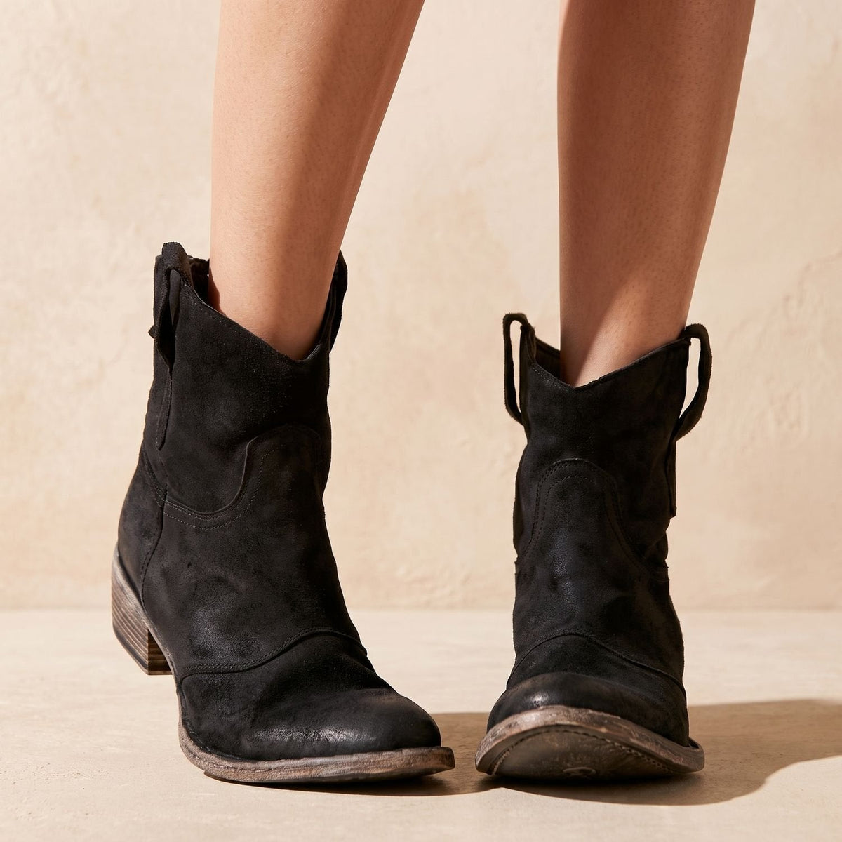 Gabriela | Women's Western Style Slip On Low Heel Ankle Boot
