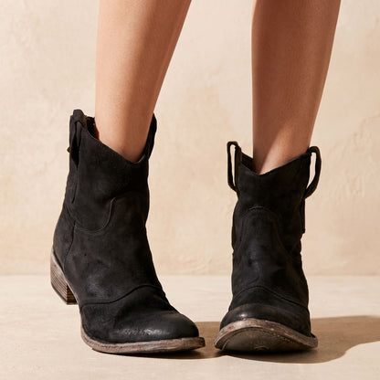 Gabriela | Women's Western Style Slip On Low Heel Ankle Boot