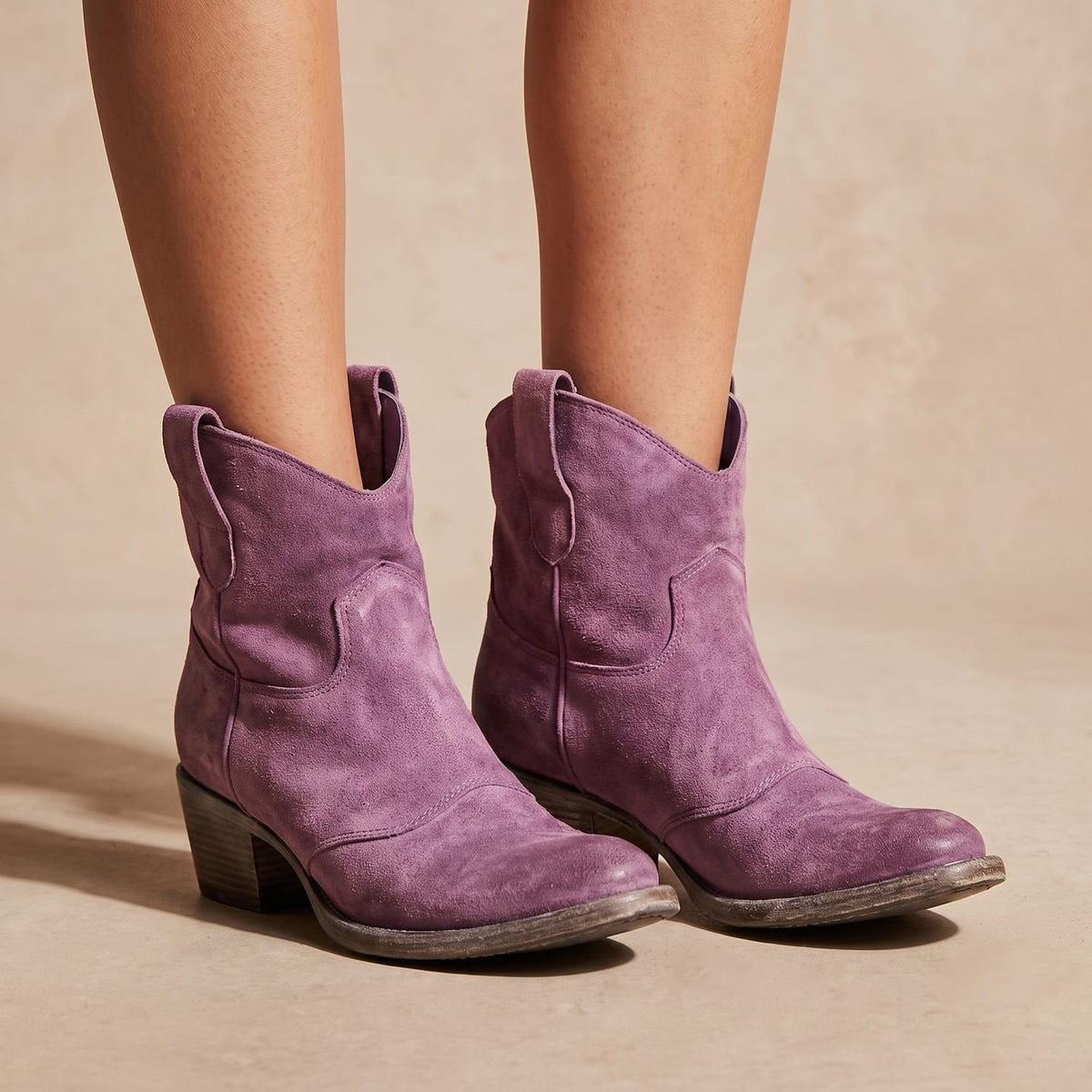 Gabriela | Women's Western Style Slip On Low Heel Ankle Boot